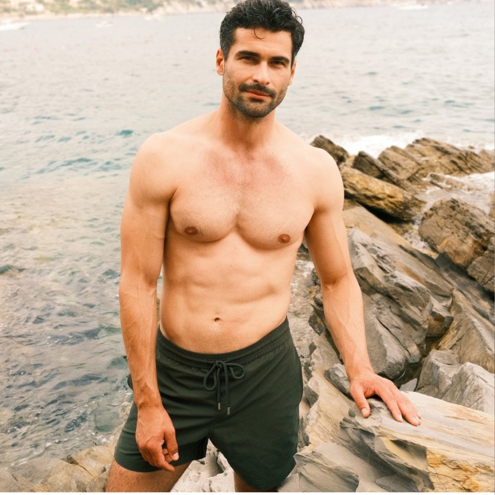 Classic Green Men's Swim Trunks